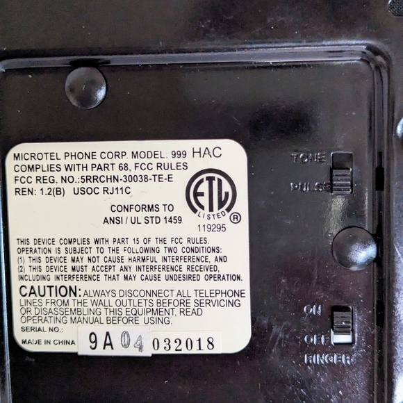 Black Microtel Touch Button Phone Vintage Mid century Works - Picture 6 of 9